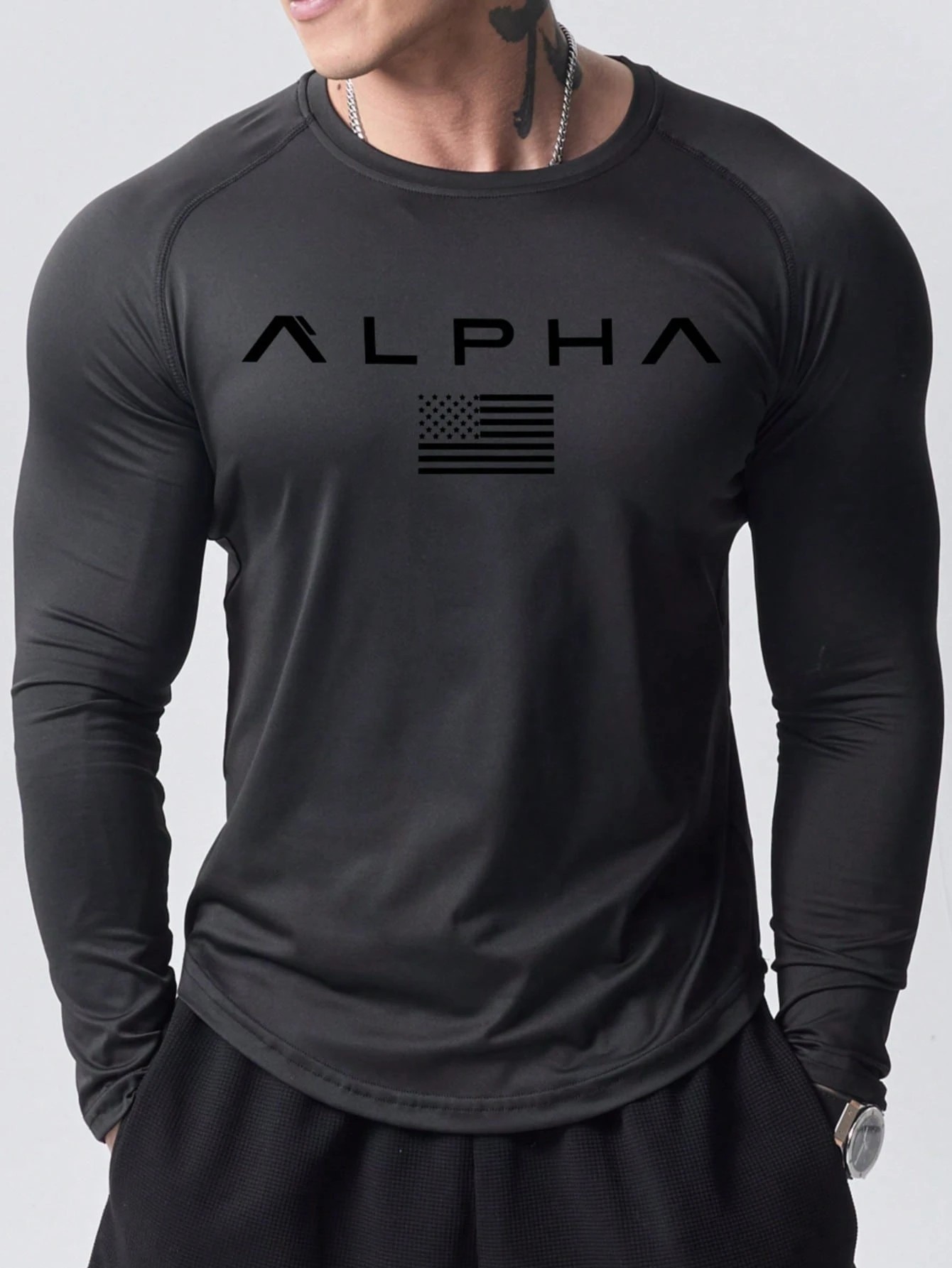 3D Printing Custom - Nieuw heren T-shirt met lange mouwen