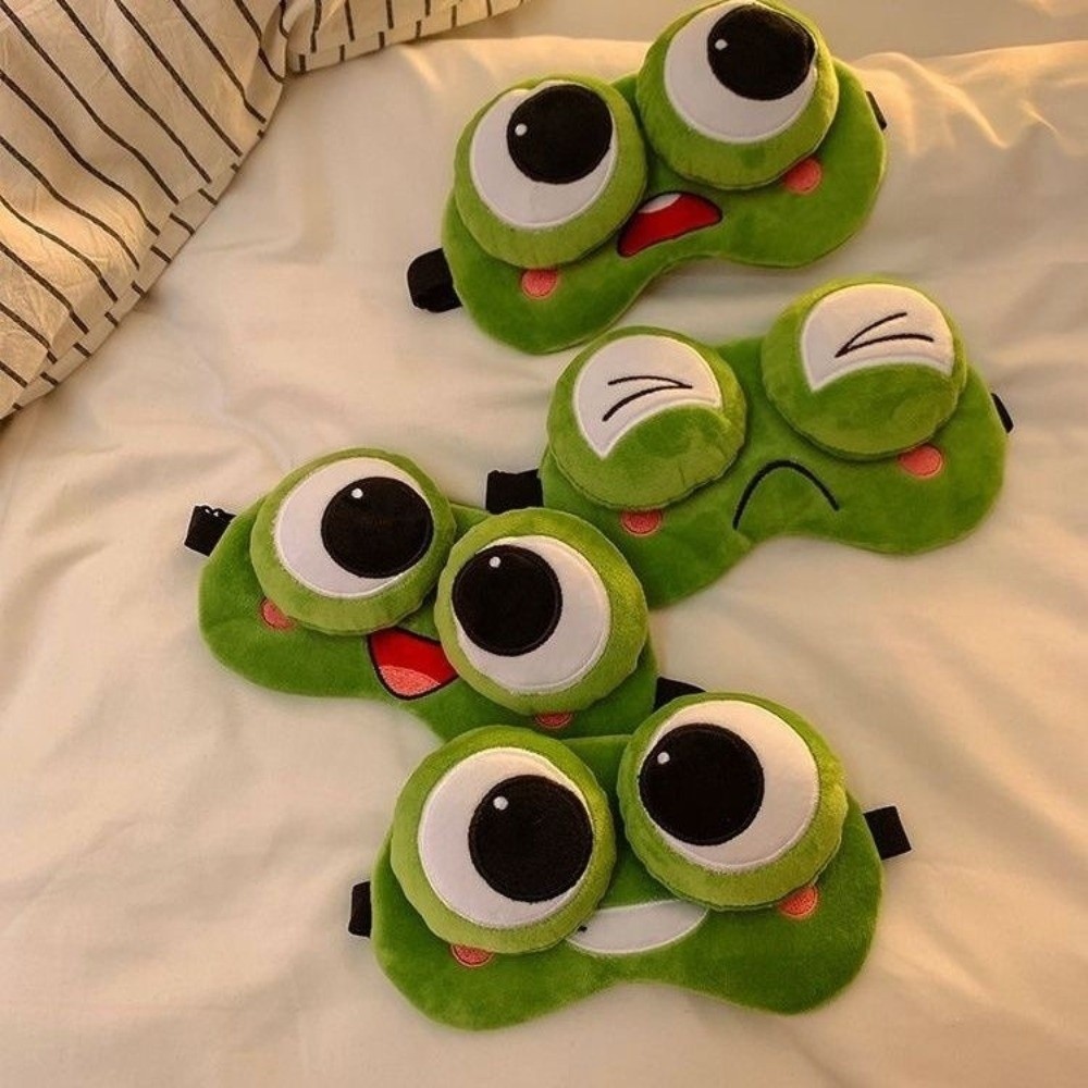 3D Printing Mask - Lief Cartoon Kikker Slaapmasker Huidvriendelijk Ademend