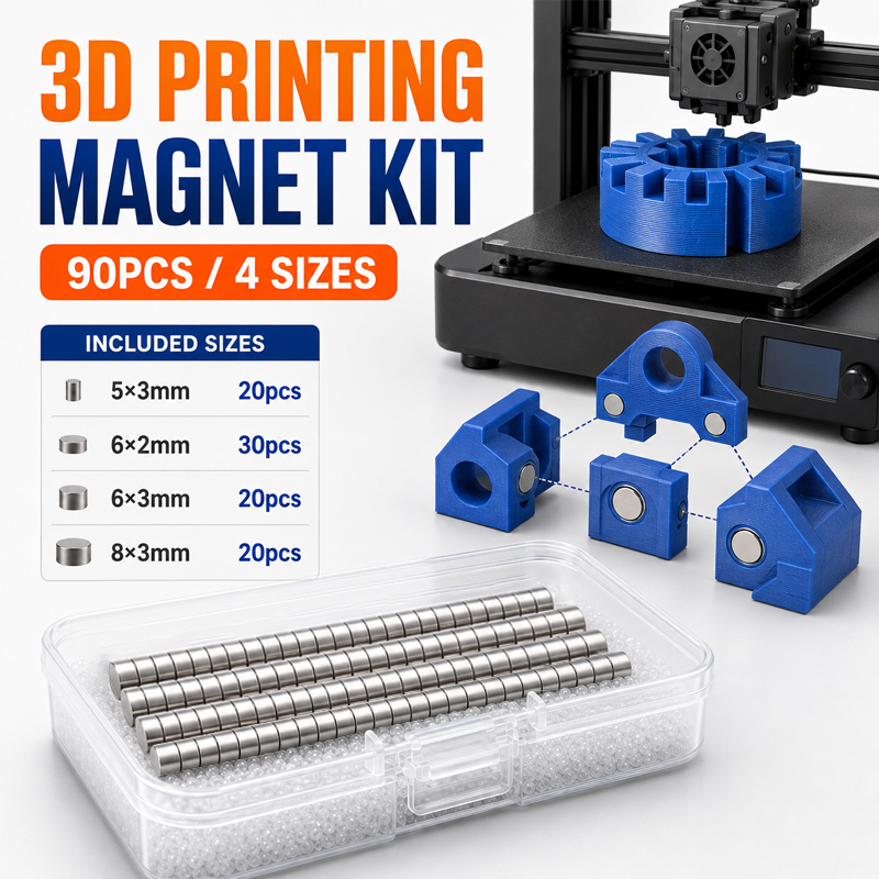 3D Printing Bambu Lab - 90 stuks 3D-printmagneetset 4 maten 5x3