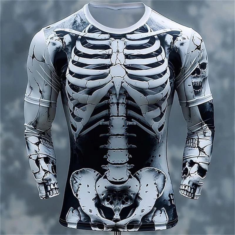 3D Printing Custom - 3D Print Skelet Schedels Patroon T-shirts