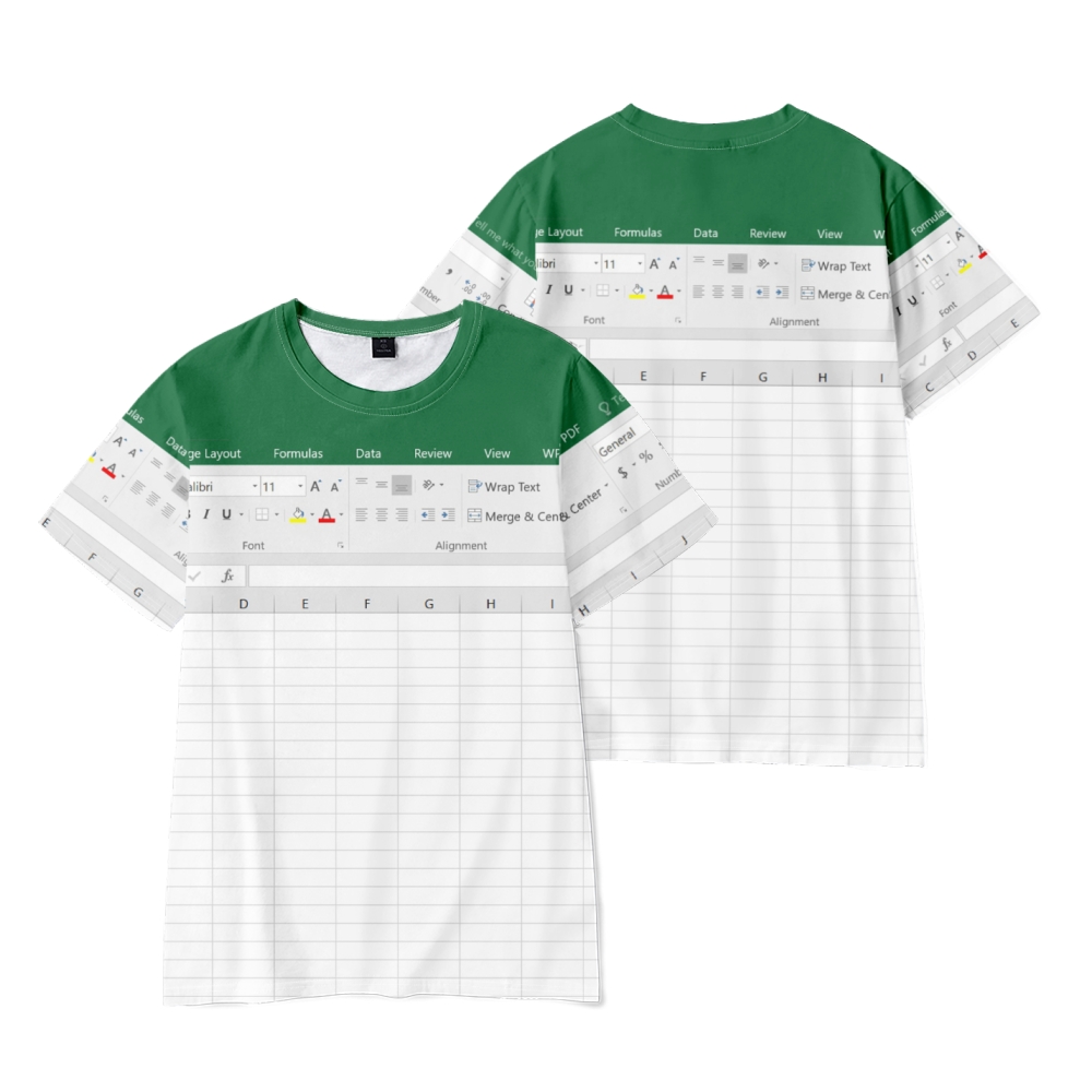 3D Printing Online Service - Grappige Excel Software 3D Print T-shirts