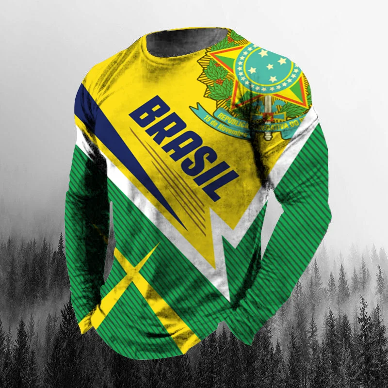 3D Printing Custom - Vintage Braziliaanse vlag 3D-print herfst heren