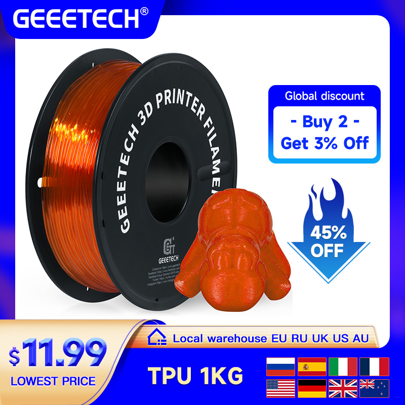 3D Printing Nylon - GEEETECH TPU 3D-printer Flexibel materiaal Gloeidraad