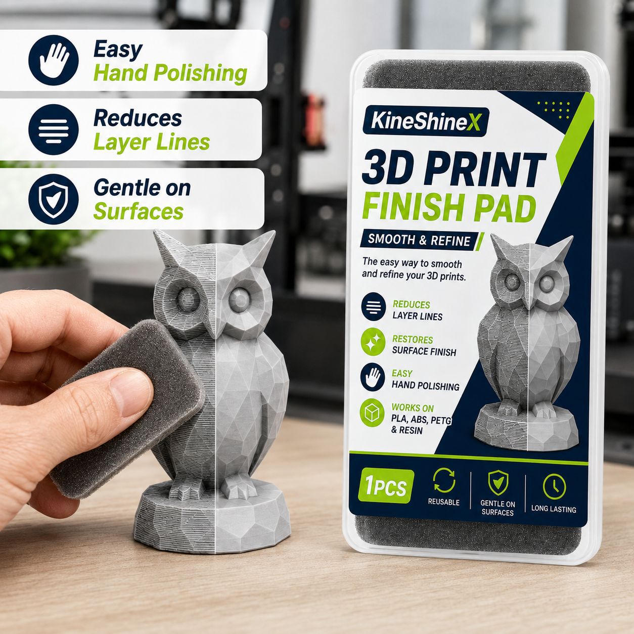 3D Printing Bambu Lab - 3D-print afwerkingspad, herbruikbare polijstspons voor PLA
