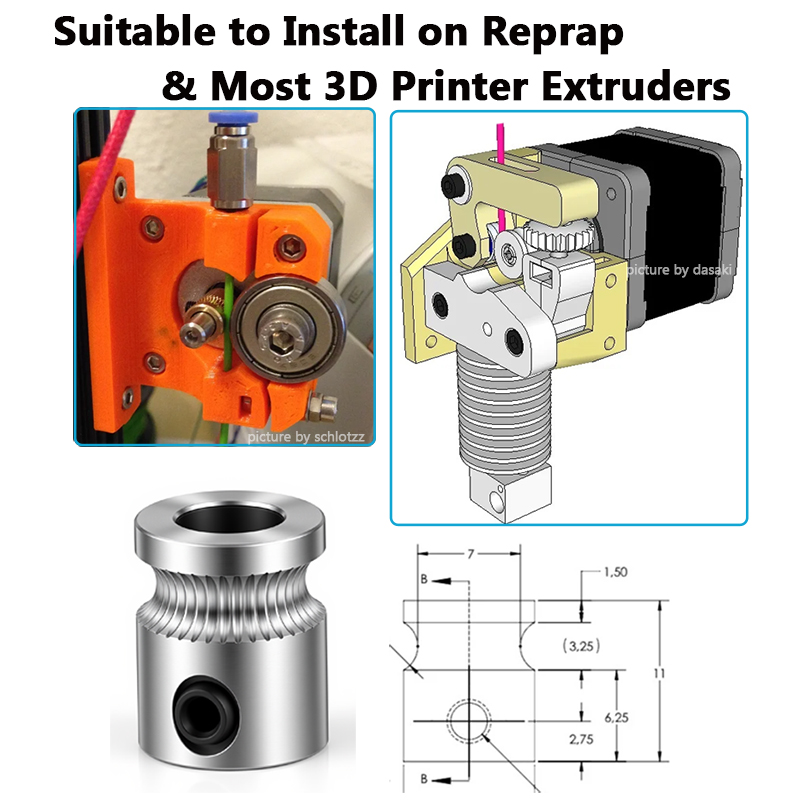 1Pc MK8 Drive Gear Voor 1.75Mm - 3D Printing Industry recensie en prijs