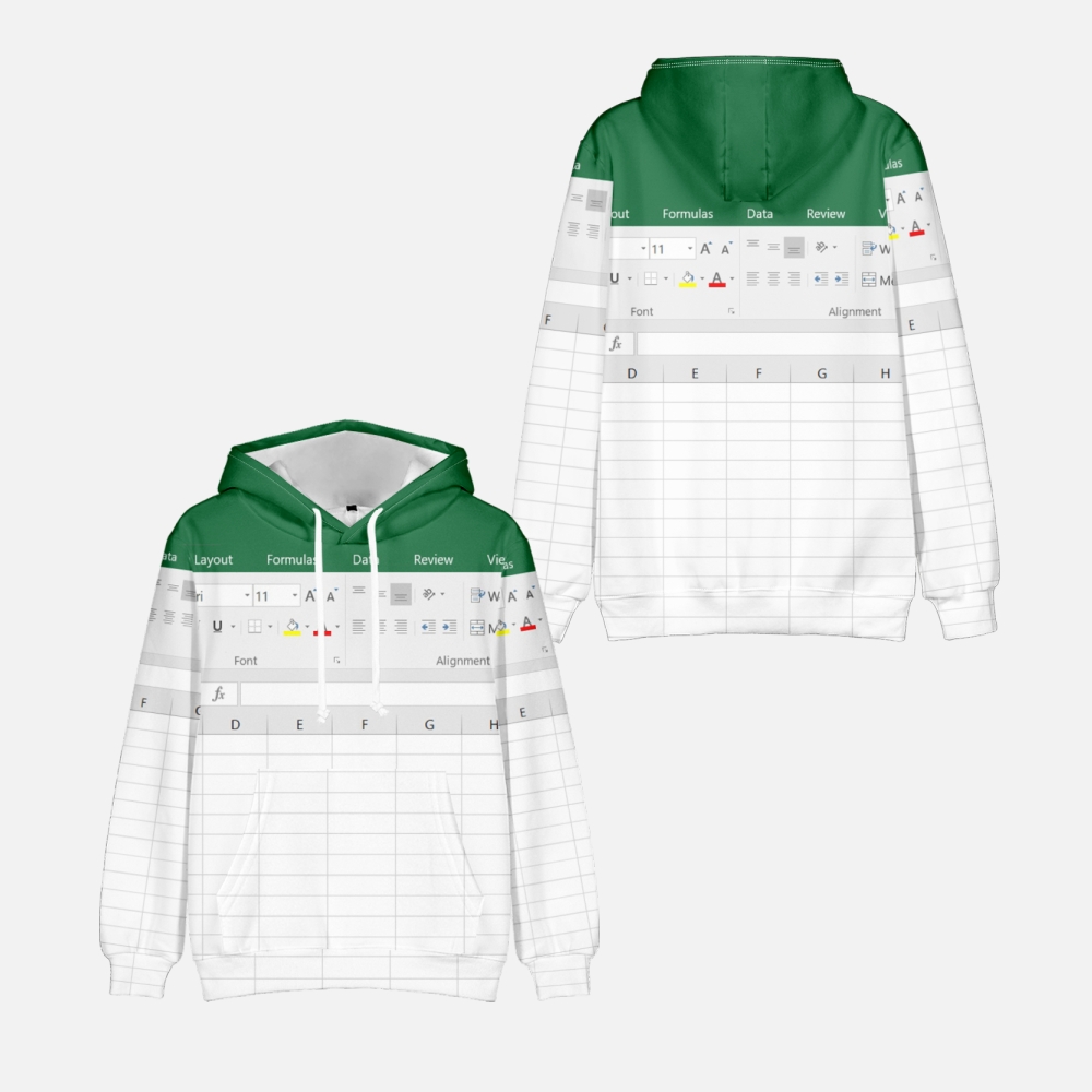 Casual Excel Hoodie Voor Manne - 3D Printing Online Service recensie en prijs